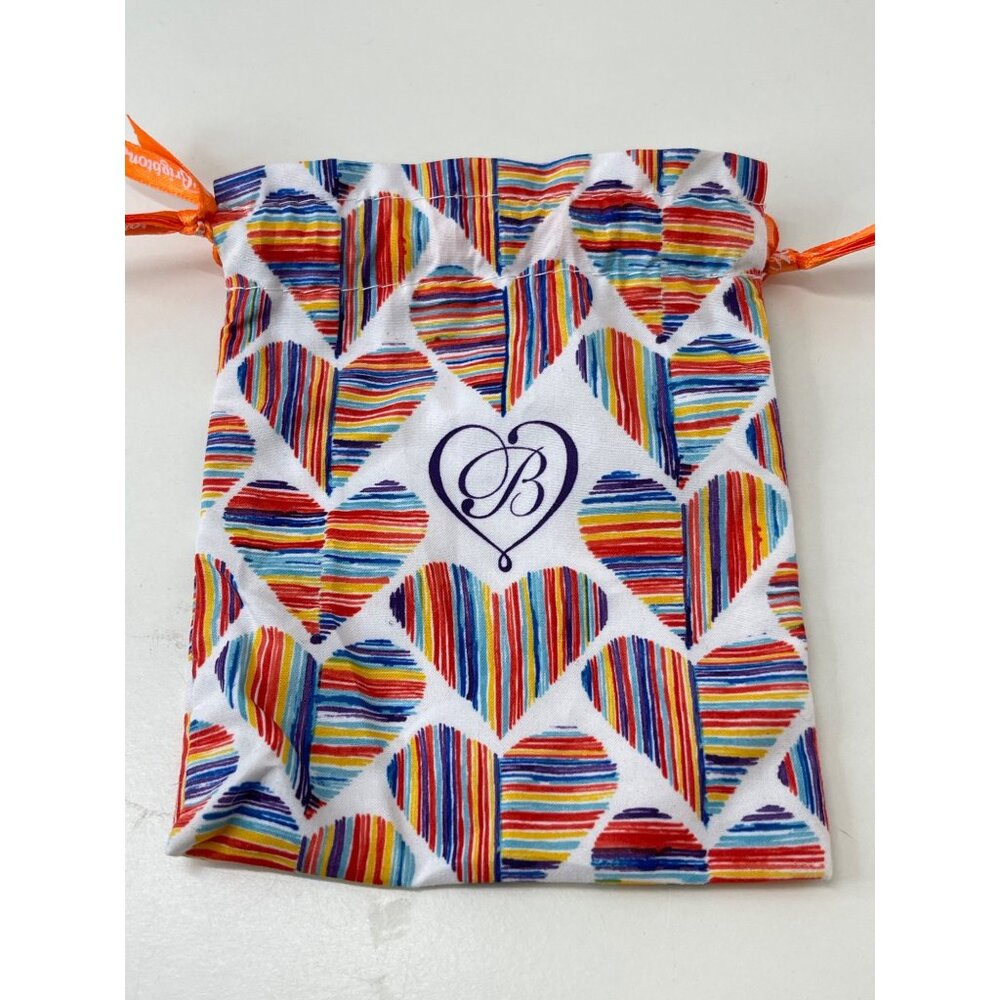 Brighton‎ Heart Patterned Rainbow Drawstring Pouch 6"x4"